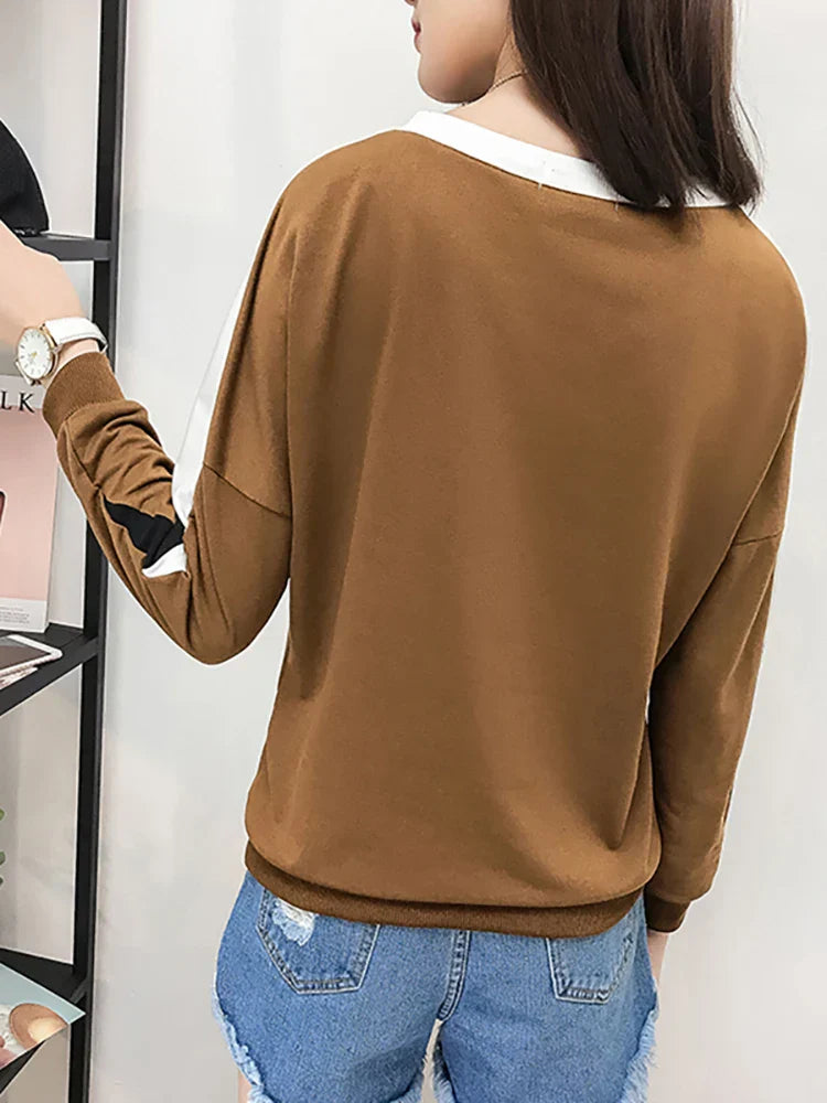 Uzun Kollu O Yaka Rahat Pamuklu Longsleeve