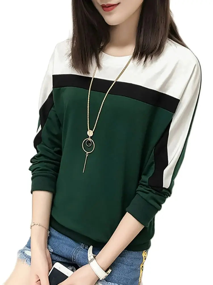 Uzun Kollu O Yaka Rahat Pamuklu Longsleeve
