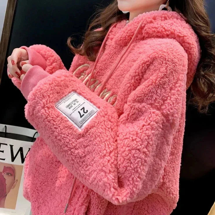 Kışlık İmitasyon Kuzu Yünü Hoodie | Kalın Polar Ceket ve Sweatshirt