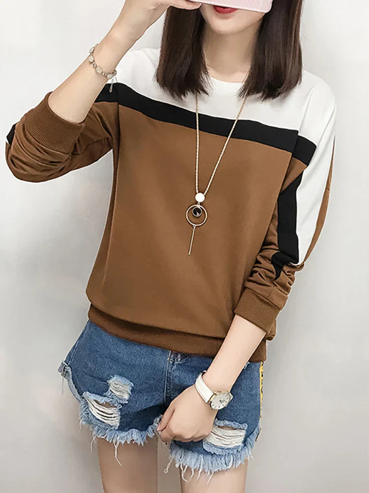 Uzun Kollu O Yaka Rahat Pamuklu Longsleeve
