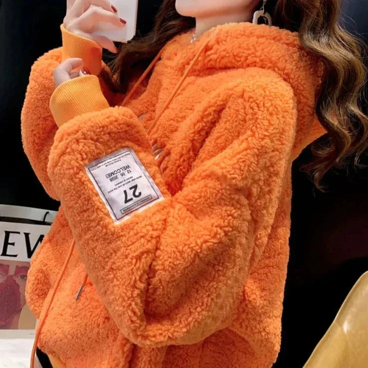 Kışlık İmitasyon Kuzu Yünü Hoodie | Kalın Polar Ceket ve Sweatshirt