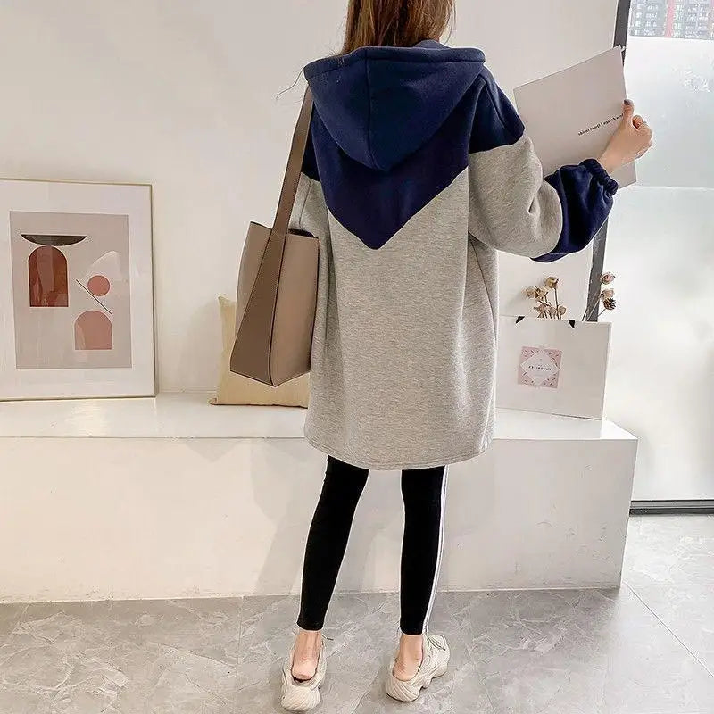 Kadın Oversize Fermuarlı Kapüşonlu Sweatshirt