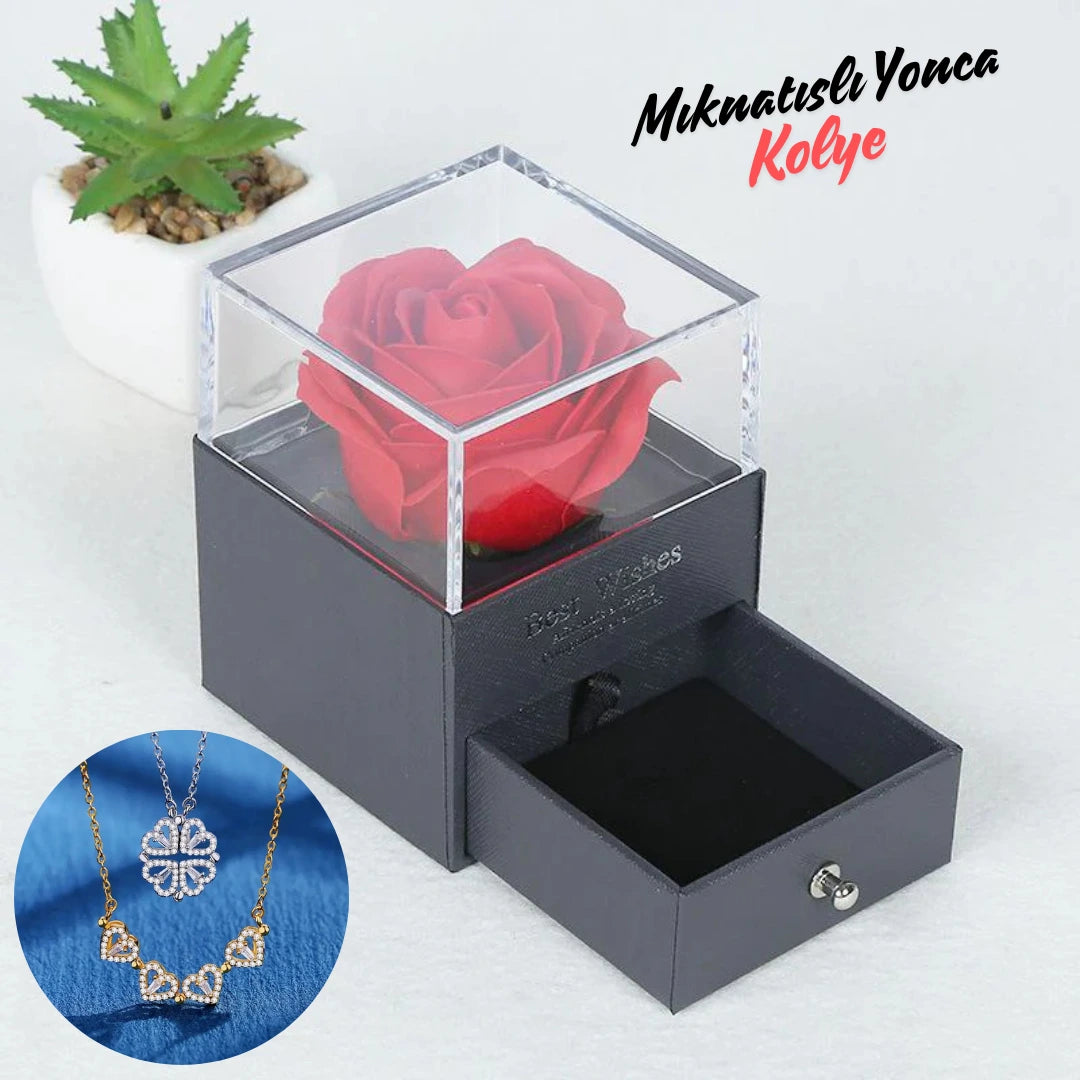Mıknatıslı Yonca Kolye – Şansın ve Bağlılığın Simgesi