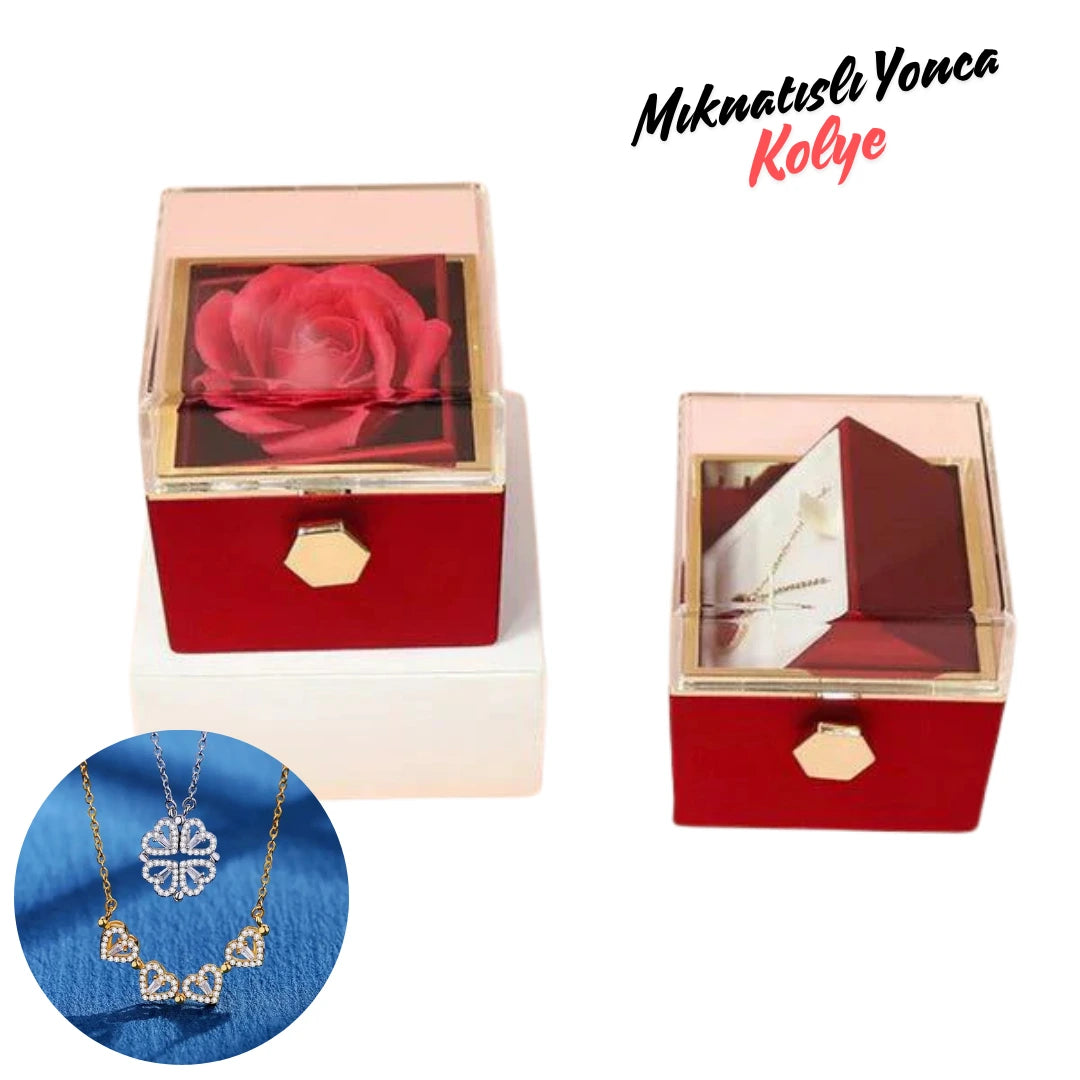 Mıknatıslı Yonca Kolye – Şansın ve Bağlılığın Simgesi